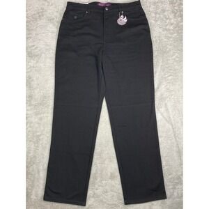 Gloria Vanderbilt Amanda Black Tapered Leg Stretch Jeans Womens 14 Average NWT